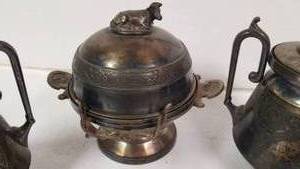 lot 73 image: Old Old Old 4 Piece Set of Quadruple Plate