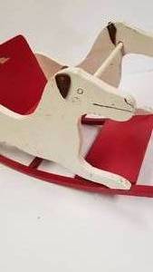 lot 72 image: Sweet Primitive Rocking Dog Childs Toy