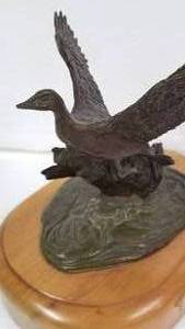 lot 93 image: Duck in Flight Bronze Sculpture by Bob Winship