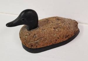 lot 94 image: Cork Body Duck Decoy with Glass Eyes