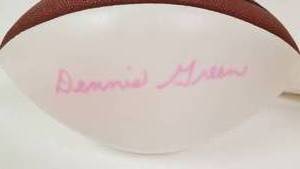 lot 50 image: NFL Football Signed by Vikings Coach Denny Green c