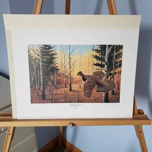 lot 127 image: Les Kouba Print HEARTLAND GROUSE  Signed