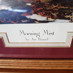 lot 128 image: Jim Hansel Print MORNING MIST  Framed, Signed and Numbered