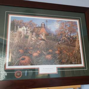 lot 141 image: James Meger Print THE PUMPKIN PATCH  Framed, Signed and Numbered