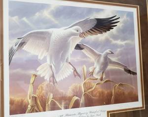 lot 137 image: Sara Stack 2008 Waterfowl Stamp Print  Framed, Signed and Numbered