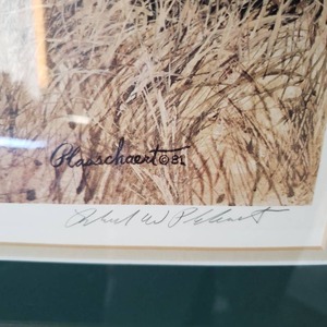 lot 104 image: Michael Plasschaert Print GROUSE IN FLIGHT  Framed, Signed and Numbered