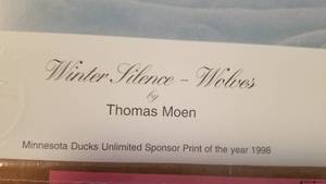 lot 87 image: Thomas Moen WINTER SILENCE - WOLVES, Signed and Numbered