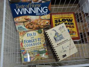 lot 196 image: Books and Cards in a Wire Container...