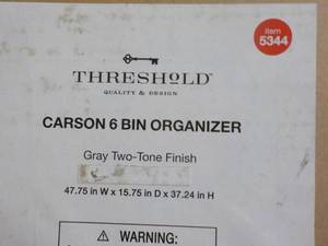 lot 1 image: Threshold Carson 6 Bin Organizer Gr...