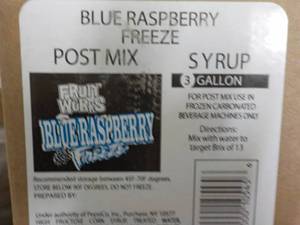 lot 225 image: 3 Gallon Blue Raspberry Freeze Post...