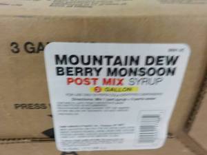 lot 245 image: 3 Gallon Mountain Dew Berry Monsoon...
