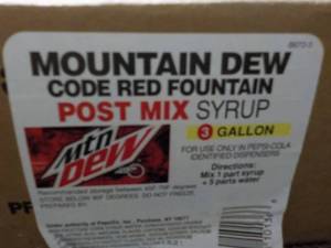 lot 248 image: Mountain Dew Post Mix Syrup...