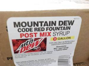 lot 249 image: Mountain Dew Post Mix Syrup...
