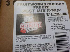 lot 274 image: 3 Gallon Fruitworks Cherry Freeze P...