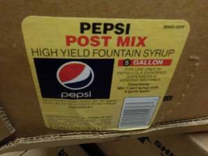 lot 276 image: 5 Gallon Pepsi Post Mix Syrup...