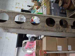 lot 352 image: Wood 8 Hole Chicken Nester 8 ft Lon...