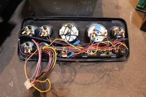 lot 5 image: Dash panel with used gauges, fits Mercruiser application.