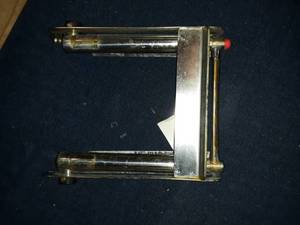 lot 191 image: Three step retractable ladder, stainless steel