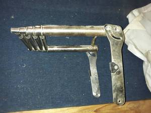 lot 193 image: . Four step retractable ladder, stainless steel