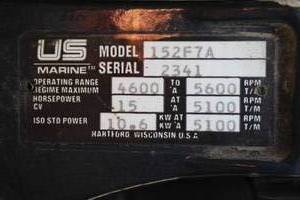 lot 253 image: Force 15 Hp US Marine 1987
