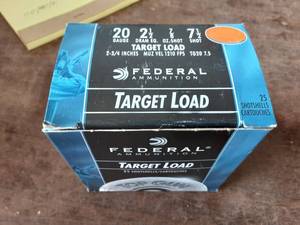 Box 25 Federal 20 Ga. 2-12 #7-12 Shot Shells