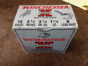 Box 25 Winchester 12 Ga. 2-34 #6 Shot Shells