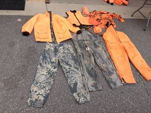 Lot Of Blaze Orange Hunting Clothes Size Large