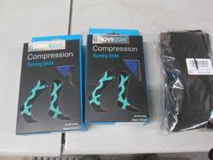 lot 215 image: 2pr Compression Running Socks, 3 pk...