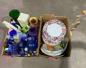 lot 65 image: Beautiful Blue Glass & Assorted Plate Lot