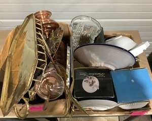 lot 71 image: Large Lot of Copper & Glassware