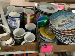 lot 93 image: Lot of Coffee Mugs & Vintage Dishes