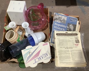 lot 213 image: Vintage Pamphlets & Glassware