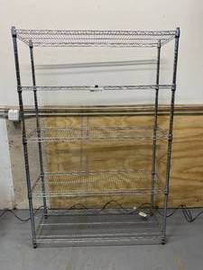 lot 44 image: HDX Chrome 6-Tier Heavy Duty Metal Wire Shelving Unit (48 in. W x 72 in. H x 18 in. D)