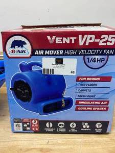 lot 48 image: B-Air 14 HP Air Mover Blower Fan for Water Damage Restoration Carpet Dryer Floor Home and Plumbing Use in Blue