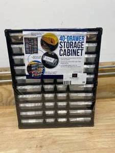 lot 56 image: TAFCO 40-Compartment Small Parts Organizer, Yellow