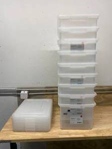 lot 86 image: Lot of 9 IRIS Classic Letter and Legal Size File Box Clear