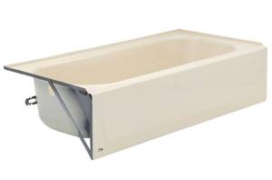 lot 79 image: Bootz Industries Aloha 60 in. Left Drain Rectangular Alcove Soaking Bathtub in Bone