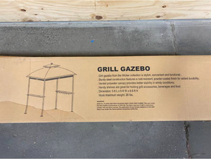 lot 34 image: SUNJOY Brown Steel Rectangle Grill Gazebo (Exterior 4.99-ft x 8-ft Foundation 5-ft x 8-ft)