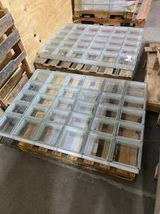lot 13 image: Lot of 2 Frameless Wave Pattern Non-Vented Glass Block Window