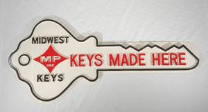 lot 13 image: Vintage Midwest Keys MP Inc. Keys Made Here Molded Plastic Sign