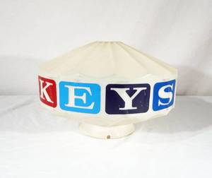 lot 15 image: Vintage KEYS Molded Plastic Display Globe Shade