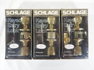 lot 72 image: Lot of 3 Schlage A53PDV Keyed Entry Door Knob Sets
