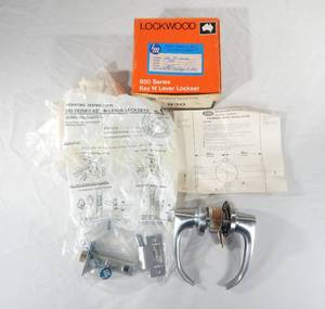 lot 89 image: Set of 2 New Lockwood 930 Series Key N Lever Exterior Deadlatch Commercial Locksets