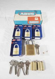 lot 56 image: Lot of 4 New Abus 8345 Rekeyable Brass Padlocks