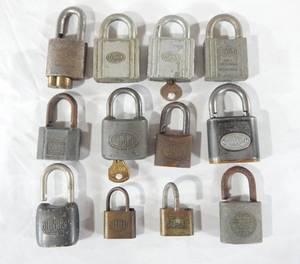 lot 61 image: Lot of 12 Vintage Padlocks