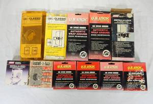 lot 132 image: Lot of 11 New Assorted Door and Lock Reinforcers