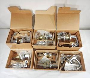 lot 203 image: Set of 6 Best Stanley Security Entrance Locking Lever Sets