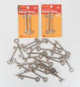 lot 234 image: Lot of 29 Vintage Assorted Skeleton Key Blanks