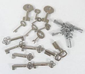 lot 243 image: Lot of 20 Assorted Skeleton Key Blanks