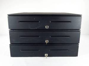 lot 185 image: Lot of 3 APG Metal Locking Cash Drawers